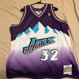 Purple and White Jazz Basketball Jersey